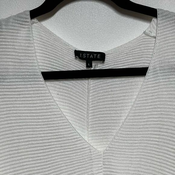 NWT Revolve 1.State Ribbed Balloon Sleeve Cotton Modal Blend Sweater Size L - Picture 8 of 9